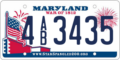 MD license plate 4AB3435