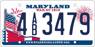 MD license plate 4AB3479