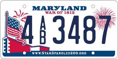 MD license plate 4AB3487
