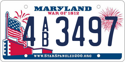 MD license plate 4AB3497
