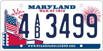 MD license plate 4AB3499