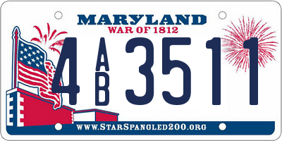 MD license plate 4AB3511