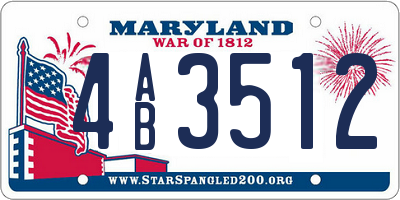 MD license plate 4AB3512