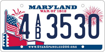MD license plate 4AB3530
