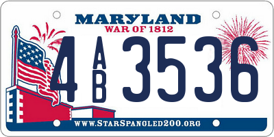MD license plate 4AB3536