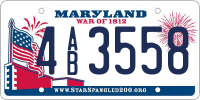 MD license plate 4AB3558