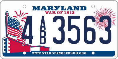 MD license plate 4AB3563