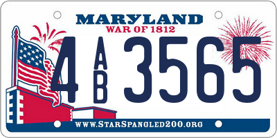 MD license plate 4AB3565