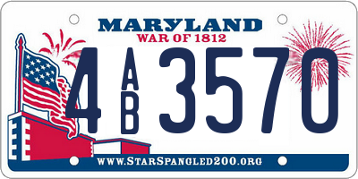 MD license plate 4AB3570
