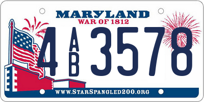 MD license plate 4AB3578