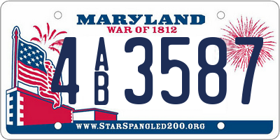 MD license plate 4AB3587