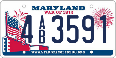 MD license plate 4AB3591