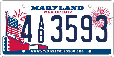 MD license plate 4AB3593