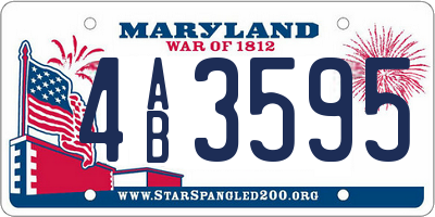 MD license plate 4AB3595