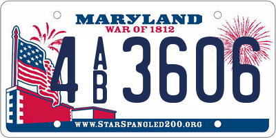 MD license plate 4AB3606