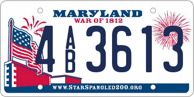 MD license plate 4AB3613