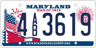 MD license plate 4AB3619