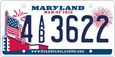 MD license plate 4AB3622