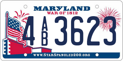 MD license plate 4AB3623