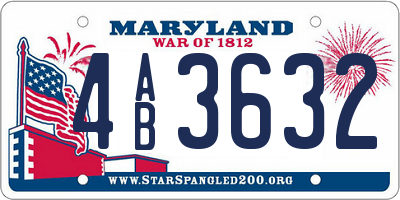 MD license plate 4AB3632