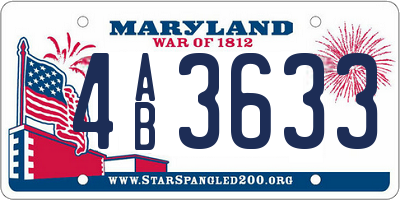 MD license plate 4AB3633