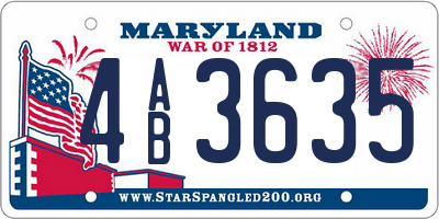 MD license plate 4AB3635
