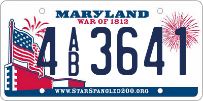 MD license plate 4AB3641