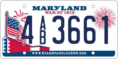MD license plate 4AB3661