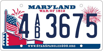 MD license plate 4AB3675