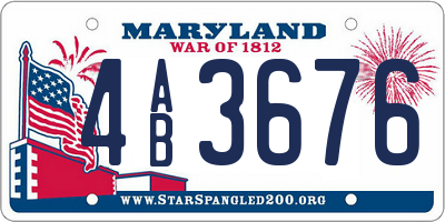 MD license plate 4AB3676