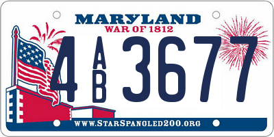 MD license plate 4AB3677