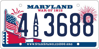 MD license plate 4AB3688