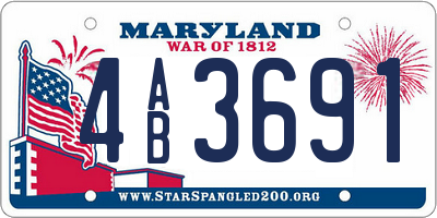 MD license plate 4AB3691