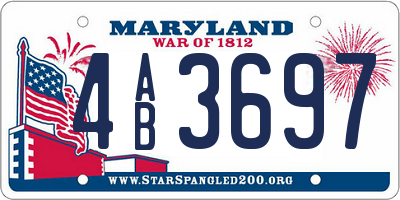 MD license plate 4AB3697