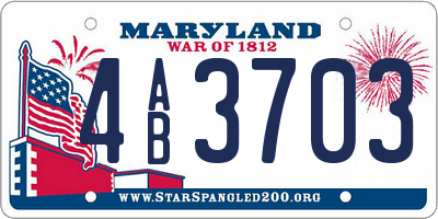 MD license plate 4AB3703