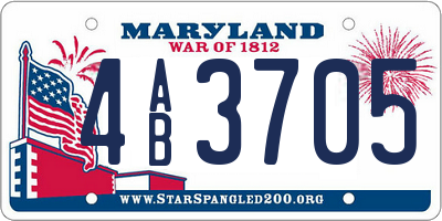 MD license plate 4AB3705