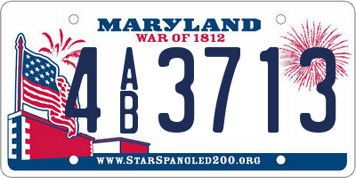 MD license plate 4AB3713