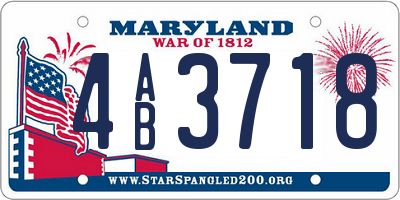 MD license plate 4AB3718