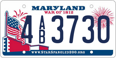 MD license plate 4AB3730