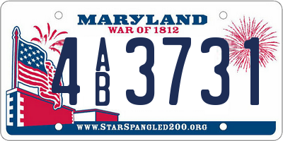 MD license plate 4AB3731