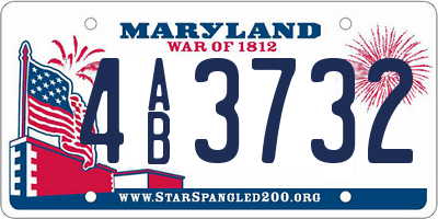 MD license plate 4AB3732