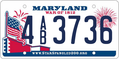 MD license plate 4AB3736