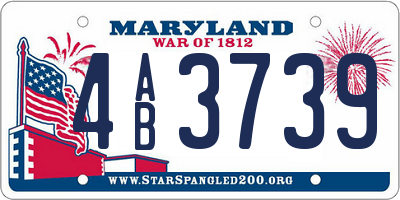 MD license plate 4AB3739