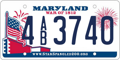 MD license plate 4AB3740