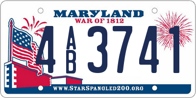 MD license plate 4AB3741