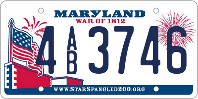 MD license plate 4AB3746