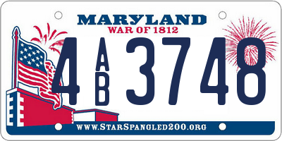 MD license plate 4AB3748