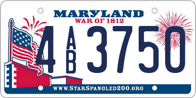 MD license plate 4AB3750