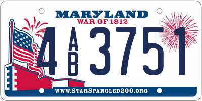 MD license plate 4AB3751