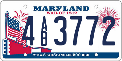 MD license plate 4AB3772
